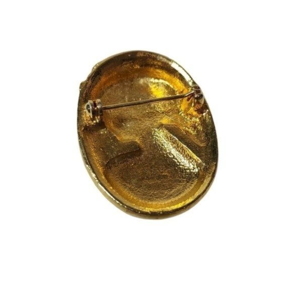 Vintage Gold‎ Tone Cameo Pin Brooch - Picture 8 of 10